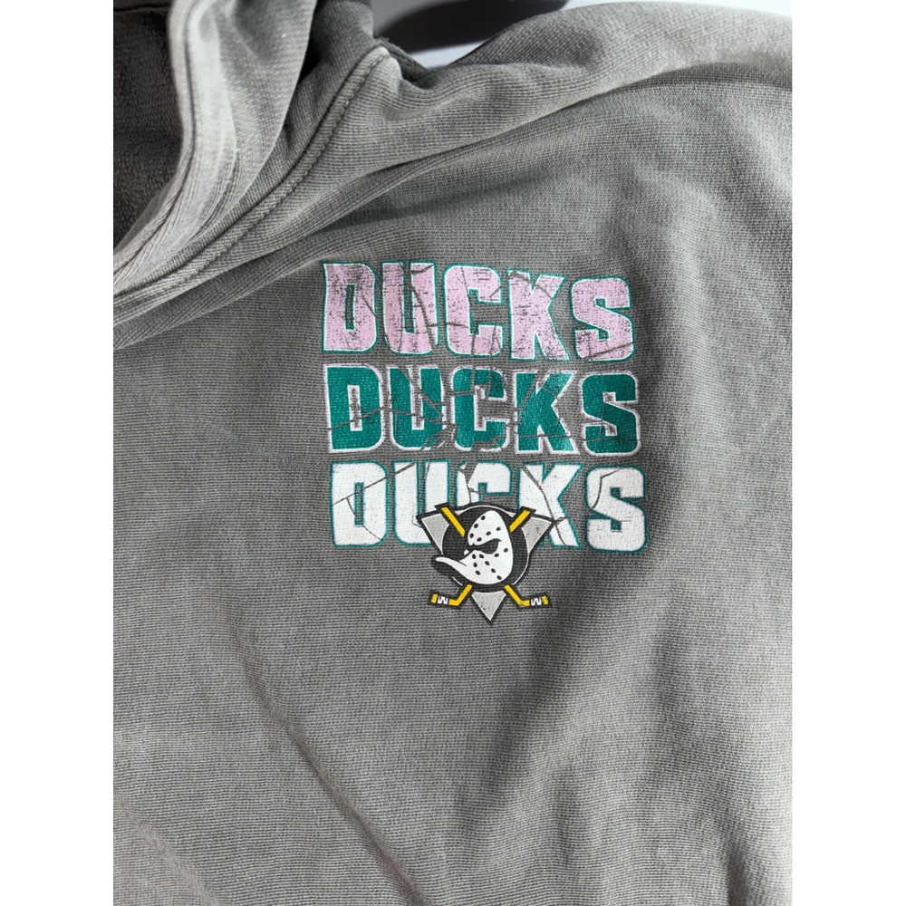 Culture Kings Anaheim Ducks NHL Hoodie Washed Grey Mens XL Vintage Style Graphic - Picture 7 of 7